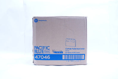 Georgia-Pacific 47046 Safe-T-Gard 1/2-Fold Toilet Seat Cover - Box of 20x250